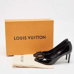Louis Vuitton Black Patent Leather Bow Pumps Size 36