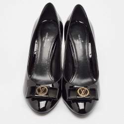 Louis Vuitton Black Patent Leather Bow Pumps Size 36