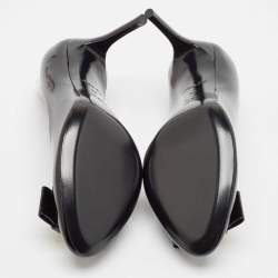 Louis Vuitton Black Patent Leather Bow Pumps Size 36