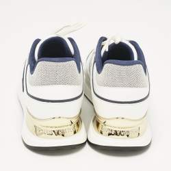 Louis Vuitton White/Navy Blue Leather and Canvas Neo Run Away Sneakers Size 39