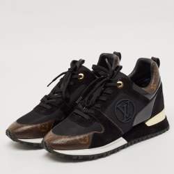 Louis Vuitton Black/Brown Mesh and Monogram Canvas Run Away Sneakers Size 40
