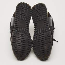 Louis Vuitton Black/Brown Mesh and Monogram Canvas Run Away Sneakers Size 40