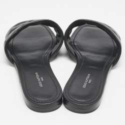 مملوكة مسبقًا Louis Vuitton Black Monogram Embossed Leather Revival Flat Slides Size 38