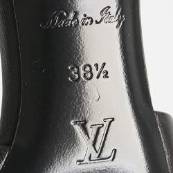 Louis Vuitton Black Monogram Embossed Leather Revival Slide Sandals Size 38.5