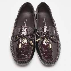 Louis Vuitton Burgundy Monogram Vernis Gloria Loafers Size 38
