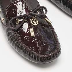 Louis Vuitton Burgundy Monogram Vernis Gloria Loafers Size 38