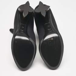 Pre Owned حذاء بوت لوي فيتون قماش تريكو أسود مونوغرامي للكاحل مقاس 40