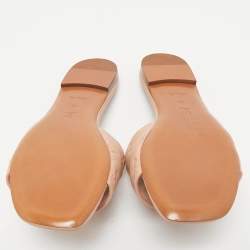 Louis Vuitton Beige Monogram Embossed Leather Revival Flat Slides Size 38