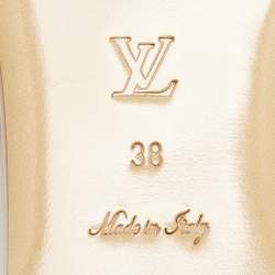 Louis Vuitton Light Pink Monogram Embossed Leather Revival Flat Slides Size 38