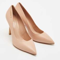 Louis Vuitton Beige Leather Urban Twist Pumps Size 38.5
