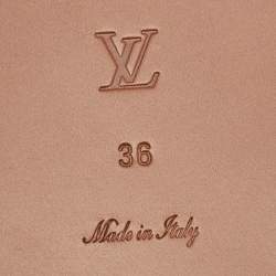 Pre Owned Louis Vuitton Monogram Canvas Studded Lock It Flat Slides Size 36