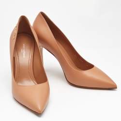 Pre Owned حذاء كعب عالي لوي فيتون توقيع جلد خوخي مقاس 37