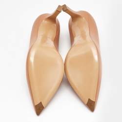 Pre Owned حذاء كعب عالي لوي فيتون توقيع جلد خوخي مقاس 37