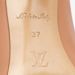 Pre Owned حذاء كعب عالي لوي فيتون توقيع جلد خوخي مقاس 37