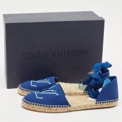 Louis Vuitton Blue Canvas Escale Starboard Espadrille Flats Size 39