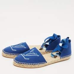 Louis Vuitton Blue Canvas Escale Starboard Espadrille Flats Size 39
