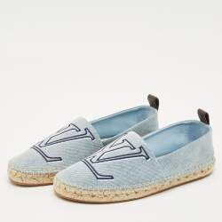 Louis Vuitton Blue Denim Seashore Espadrille Flats Size 38