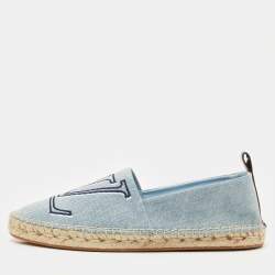Louis Vuitton Blue Denim Seashore Espadrille Flats Size 38