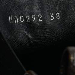 مملوكة مسبقًا حذاء بوت كاحل لوي فيتون قماش مونوغرام أسود/بني وجلد بوبورغ مقاس 38