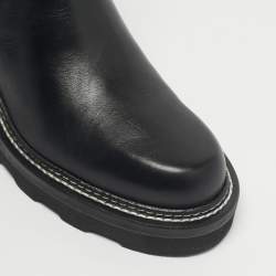 مملوكة مسبقًا حذاء بوت كاحل لوي فيتون قماش مونوغرام أسود/بني وجلد بوبورغ مقاس 38