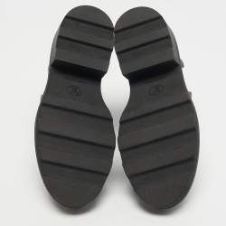 مملوكة مسبقًا حذاء بوت كاحل لوي فيتون قماش مونوغرام أسود/بني وجلد بوبورغ مقاس 38