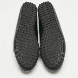 Pre Owned Louis Vuitton Black Brushed Leather Penny Loafers Size 37.5