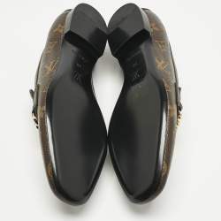 مملوكة مسبقًا Louis Vuitton Brown Monogram Coated Canvas Upper Case Loafers Size 38