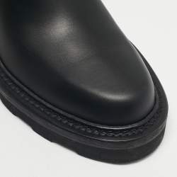 Pre Owned Louis Vuitton Black Leather Beaubourg Ankle Boots Size 38.5
