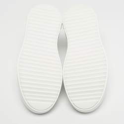Pre Owned Louis Vuitton White Embossed Monogram Leather Time Out Low Top Sneakers Size 37.5