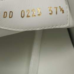 Pre Owned Louis Vuitton White Embossed Monogram Leather Time Out Low Top Sneakers Size 37.5