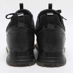 Pre Owned Louis Vuitton Run Away Size 39 Black Leather and Mesh Low Top Sneakers