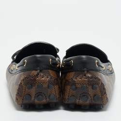 مملوكة مسبقًا Louis Vuitton Gloria Size 38.5 Brown/Black Coated Canvas and Leather Loafers