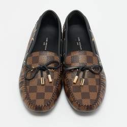مملوكة مسبقًا Louis Vuitton Gloria Size 38.5 Brown/Black Coated Canvas and Leather Loafers