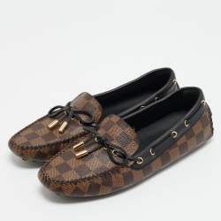 مملوكة مسبقًا Louis Vuitton Gloria Size 38.5 Brown/Black Coated Canvas and Leather Loafers