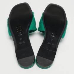 مملوكة مسبقًا صندل سلايد مسطح لوي فيتون نقش حرفي وردي غامق جلد مقاس 40