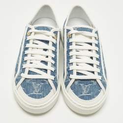 Pre Owned حذاء رياضي لوي فيتون لو توب أحمر برنيق وقماش كانفاس مغطى مونوجرام بني مقاس 39