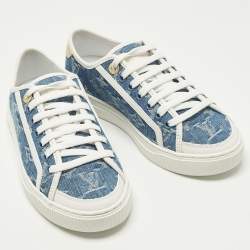 Pre Owned حذاء رياضي لوي فيتون لو توب أحمر برنيق وقماش كانفاس مغطى مونوجرام بني مقاس 39