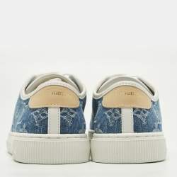 Pre Owned حذاء رياضي لوي فيتون لو توب أحمر برنيق وقماش كانفاس مغطى مونوجرام بني مقاس 39