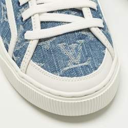 Pre Owned حذاء رياضي لوي فيتون لو توب أحمر برنيق وقماش كانفاس مغطى مونوجرام بني مقاس 39