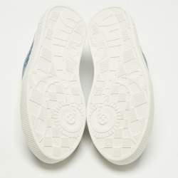 Pre Owned حذاء رياضي لوي فيتون لو توب أحمر برنيق وقماش كانفاس مغطى مونوجرام بني مقاس 39