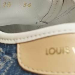 Pre Owned حذاء رياضي لوي فيتون لو توب أحمر برنيق وقماش كانفاس مغطى مونوجرام بني مقاس 39