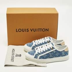 Pre Owned حذاء رياضي لوي فيتون لو توب أحمر برنيق وقماش كانفاس مغطى مونوجرام بني مقاس 39