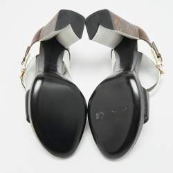 Pre Owned Louis Vuitton Matchmake Size 38 Multicolor Canvas and Leather Ankle Strap Sandals