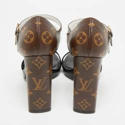 Pre Owned Louis Vuitton Matchmake Size 38 Multicolor Canvas and Leather Ankle Strap Sandals