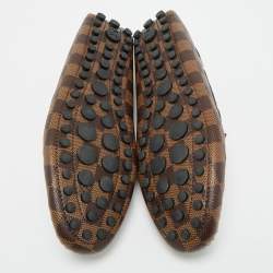 مملوكة مسبقًا حذاء لوفرز لوي فيتون غلوريا جلد ونقشة دامييه إبني بني/أسود مقاس 40
