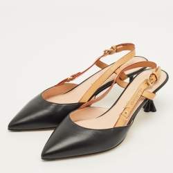 مملوكة مسبقًا Louis Vuitton Blossom Size 37 Black Leather Slingback Pumps