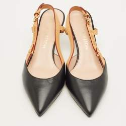 مملوكة مسبقًا Louis Vuitton Blossom Size 37 Black Leather Slingback Pumps