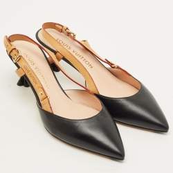 مملوكة مسبقًا Louis Vuitton Blossom Size 37 Black Leather Slingback Pumps