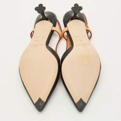 مملوكة مسبقًا Louis Vuitton Blossom Size 37 Black Leather Slingback Pumps