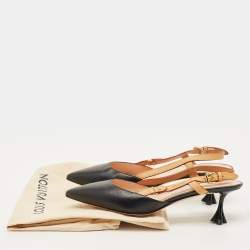 مملوكة مسبقًا Louis Vuitton Blossom Size 37 Black Leather Slingback Pumps